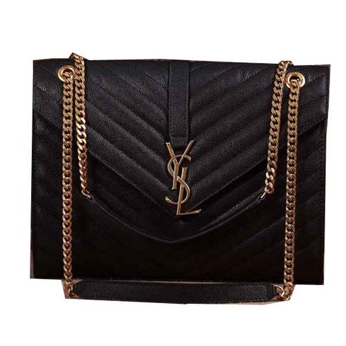 Saint Laurent Classic Monogramme Cannage Pattern Flap Bag Y5480 Black