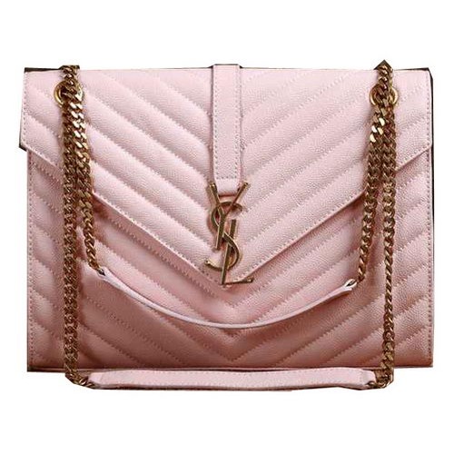 Saint Laurent Classic Monogramme Cannage Pattern Flap Bag Y5480 Light Pink