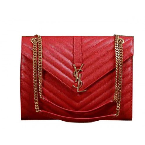 Saint Laurent Classic Monogramme Cannage Pattern Flap Bag Y5480 Red