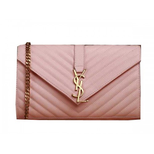Saint Laurent Classic Monogramme Cannage Pattern Flap Bag Y5482 Pink