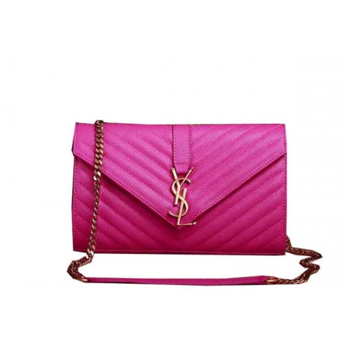 Saint Laurent Classic Monogramme Cannage Pattern Flap Bag Y5482 Rose
