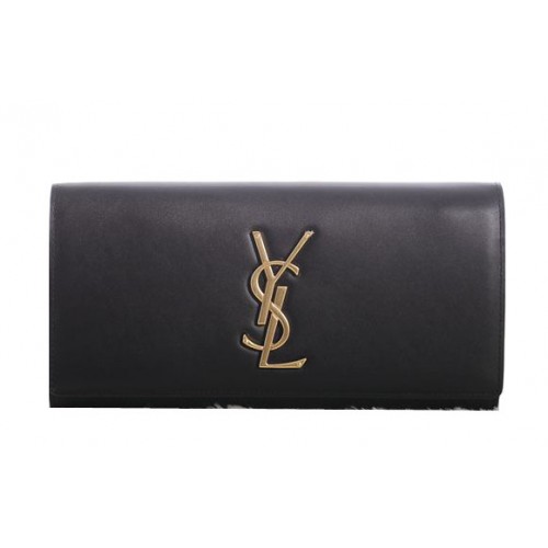 Saint Laurent Classic Monogramme Clutch Original Leather Y5486 Black