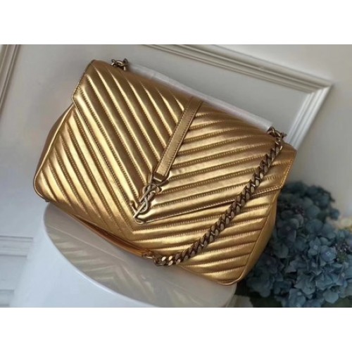 Saint Laurent Classic Monogramme Leather Flap Bag 392738 Gold