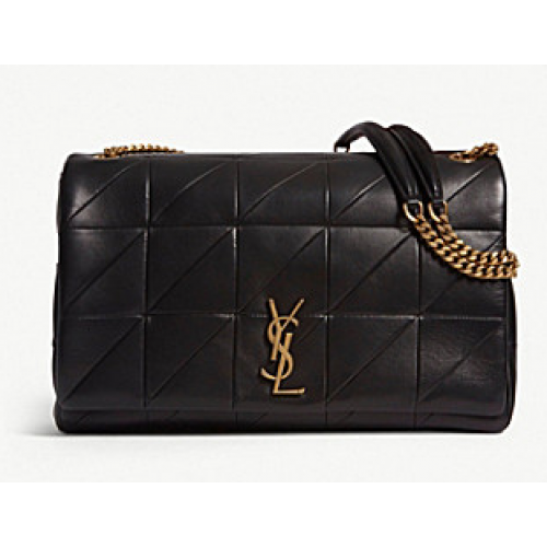 Saint Laurent Jamie Monogram Giant Full-Flap Chain Shoulder Bag NMS18 black