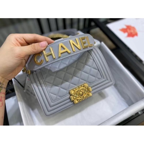 Small boy chanel handbag AS67085 grey