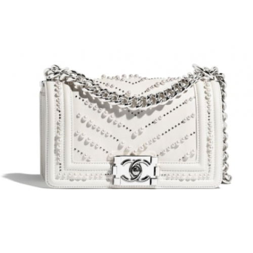 Small boy channel Flap Bag A67085 white