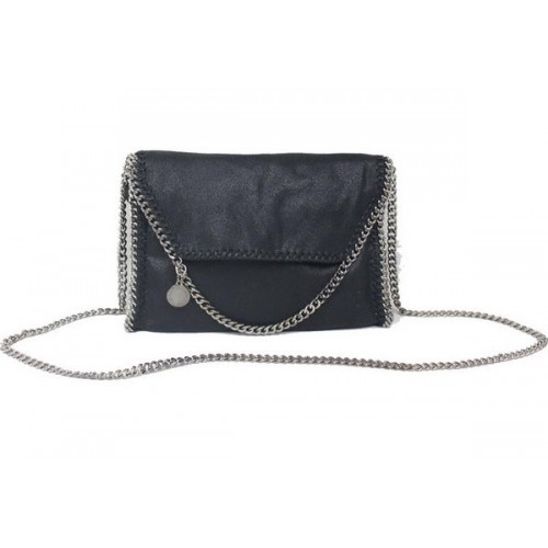 Stella McCartney Falabella Black PVC Cross Body Bag 875 Silver