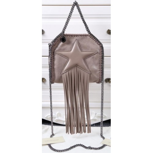 Stella McCartney Falabella Fringed Star Mini Tote Bag SM8855 Khaki