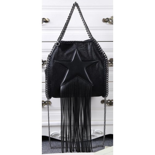 Stella McCartney Falabella Fringed Star Mini Tote Bag SM8865 Black