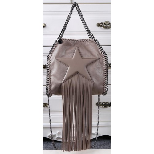 Stella McCartney Falabella Fringed Star Mini Tote Bag SM8865 Khaki