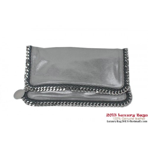 Stella McCartney Falabella PVC Fold Over Clutch 812S Silver