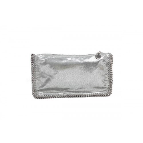 Stella McCartney Falabella PVC Fold Over Clutch 865 Silver
