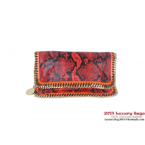 Stella McCartney Falabella Snake Fold Over Clutch 812S Red