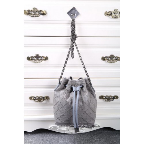 Stella McCartney Falabella Studded Quilted Bucket Bag SMC013 Grey
