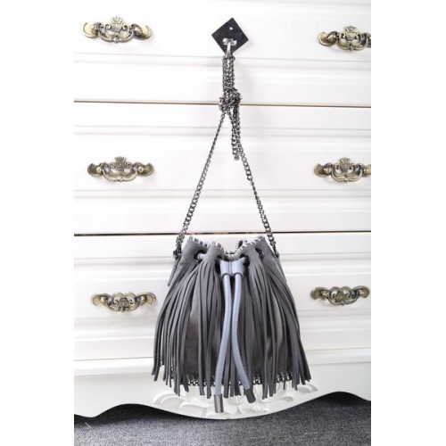 Stella McCartney Falabella Sun Fringed Bucket Bag SMC012 Grey
