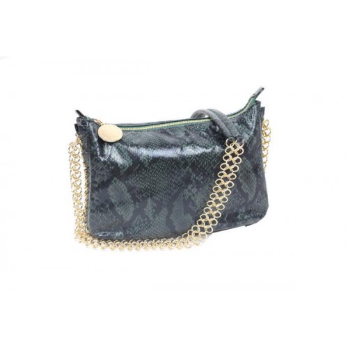 Stella McCartney Snake Leather Cross Body Bag 835 Green