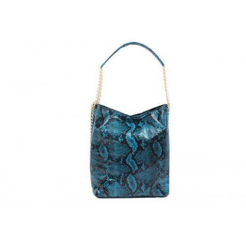 Stella McCartney Snake Leather Hobo Bag 836 Blue