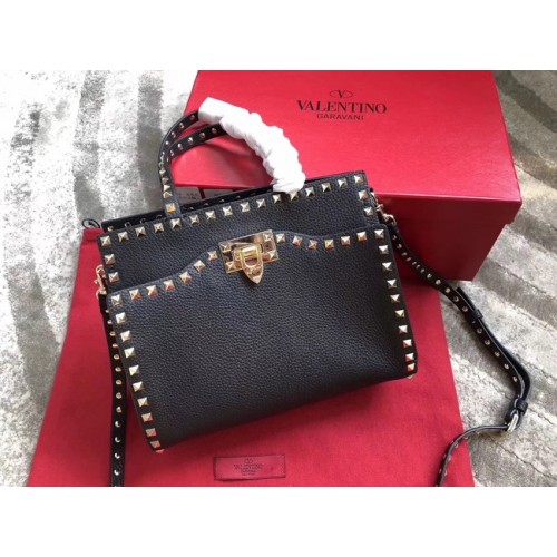VALENTINO Candy Rockstud quilted leather shoulder bag 0650 black