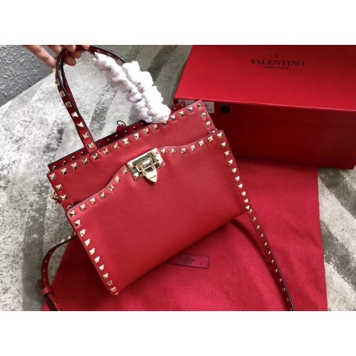 VALENTINO Candy Rockstud quilted leather shoulder bag 0650 red