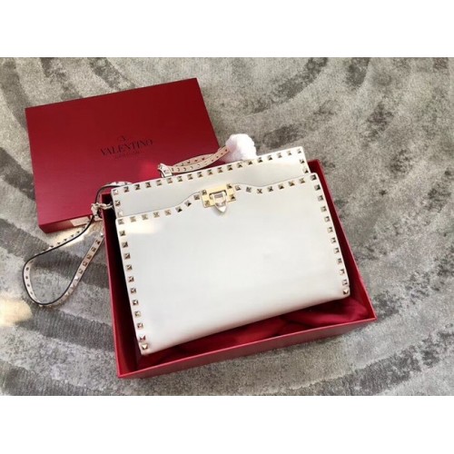 VALENTINO Candy Rockstud quilted leather shoulder bag 0650L white