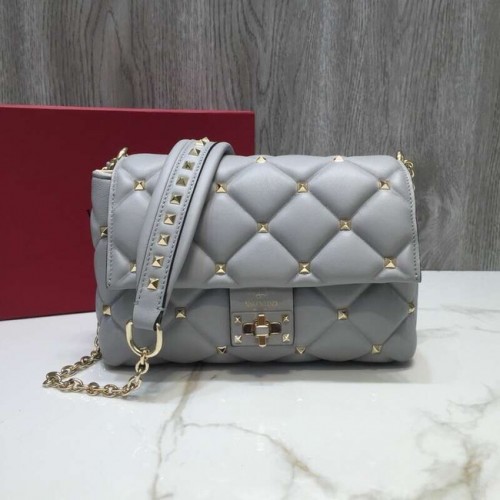 VALENTINO Candy quilted leather cross-body bag 0072 grey