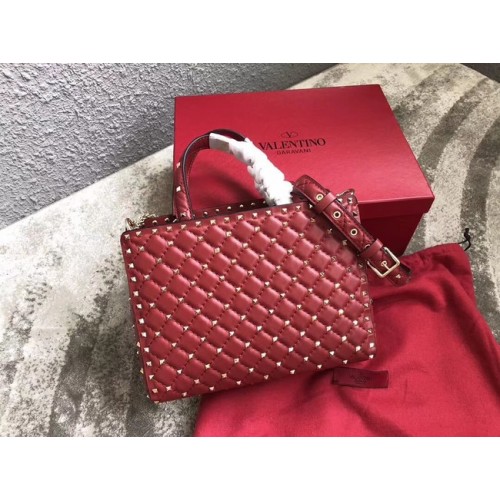 VALENTINO Candystud quilted leather tote 0061 red
