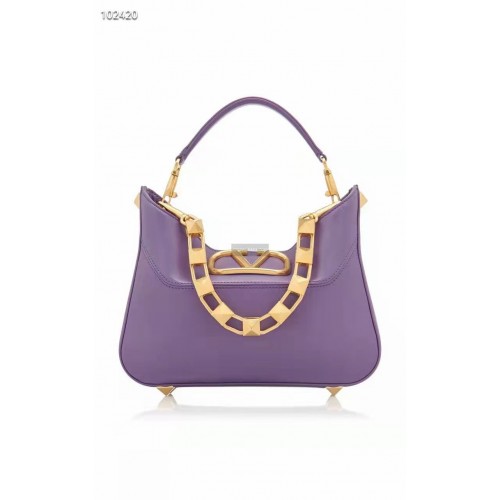 VALENTINO GARAVANI Loco Calf leather bag V2028 purple