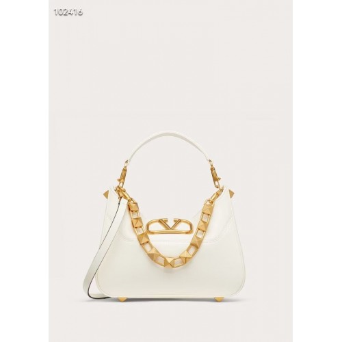 VALENTINO GARAVANI Loco Calf leather bag V2028 white