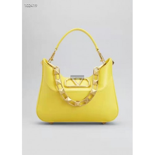 VALENTINO GARAVANI Loco Calf leather bag V2028 yellow