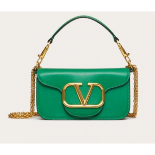 VALENTINO GARAVANI MINI LOCO Calf leather Shoulder Bag 1W2B0K green
