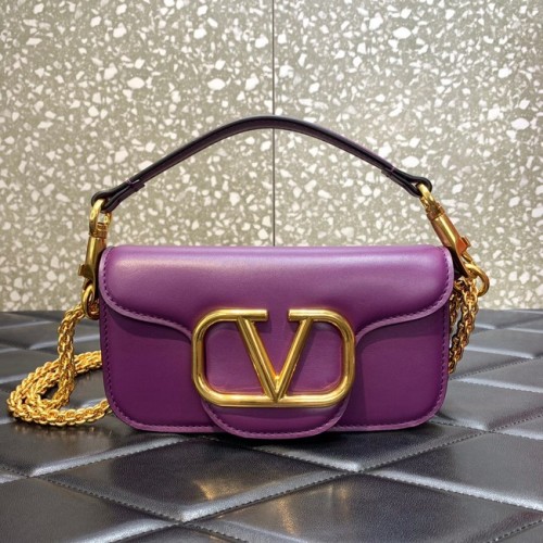 VALENTINO GARAVANI MINI LOCO Calf leather Shoulder Bag 1W2B0K purple