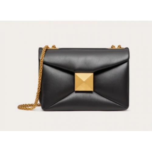 VALENTINO GARAVANI One Stud Sheepskin Shoulder Bag  XW0B0K21 black