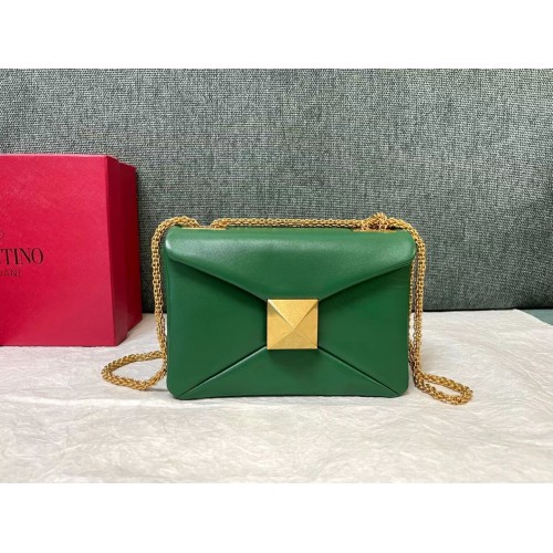 VALENTINO GARAVANI One Stud Sheepskin Shoulder Bag XW0B0K21 green