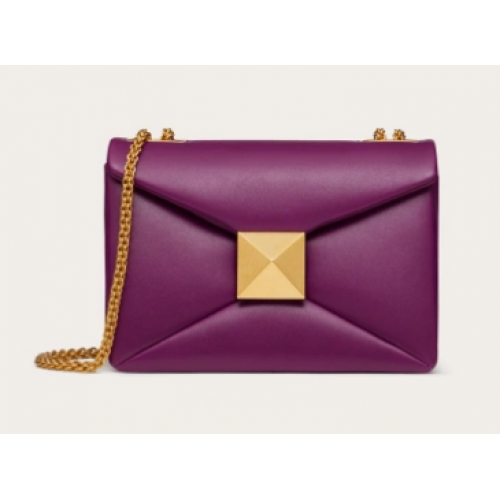VALENTINO GARAVANI One Stud Sheepskin Shoulder Bag XW0B0K21 purple