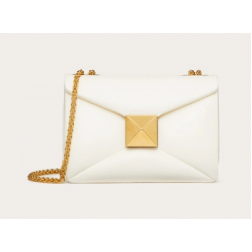 VALENTINO GARAVANI One Stud Sheepskin Shoulder Bag XW0B0K21 white