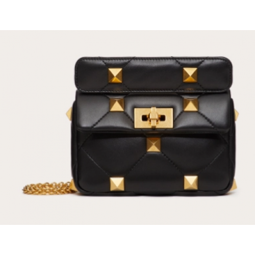 VALENTINO GARAVANI ROMAN STUD Small sheepskin bag 1W2B0L04 black