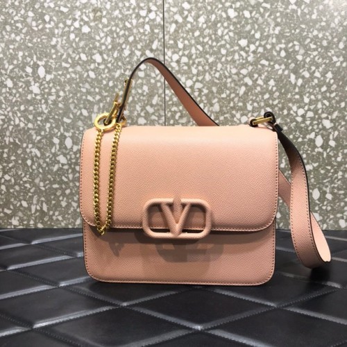 VALENTINO GARAVANI Stud Sign Grained Calfskin Shoulder Bag 0809 pink