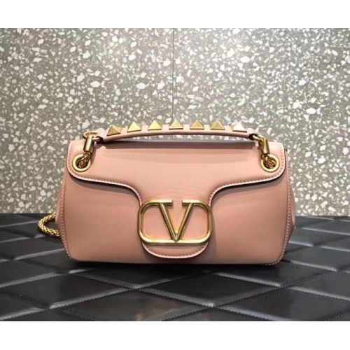 VALENTINO GARAVANI Stud Sign nappa Shoulder Bag NL098 light pink