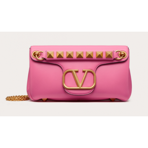VALENTINO GARAVANI Stud Sign nappa Shoulder Bag NL098 pink