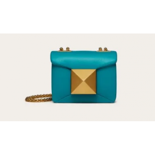 VALENTINO GARAVANI mini One Stud Sheepskin Shoulder Bag XW0P0X98H blue