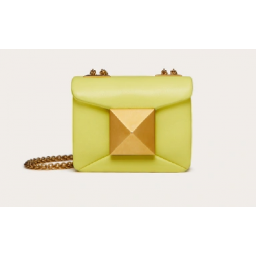 VALENTINO GARAVANI mini One Stud Sheepskin Shoulder Bag XW0P0X98H yellow
