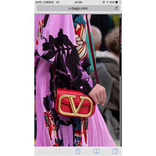 VALENTINO Origianl leather shoulder bag V0032 red