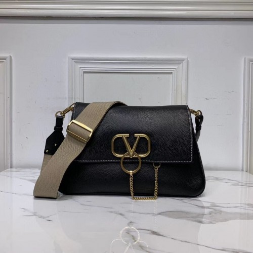 VALENTINO Origianl leather shoulder bag V0888 black