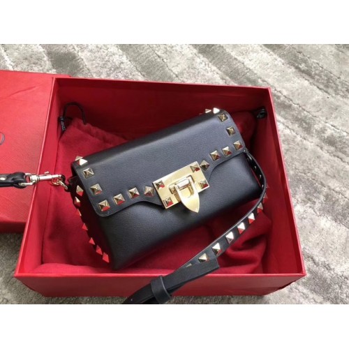 VALENTINO Rockstud leather cross-body bag 04235 black