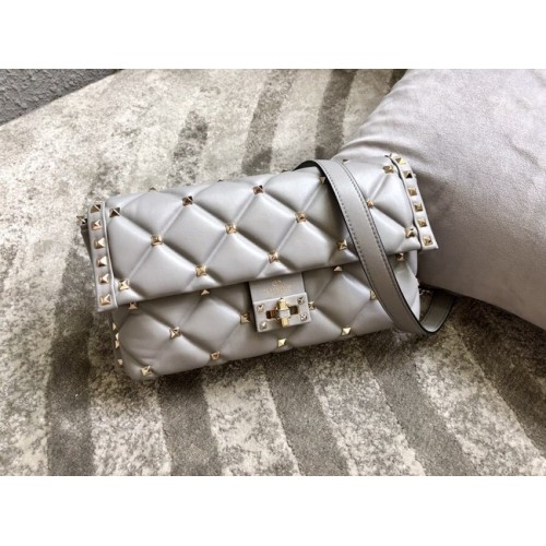 VALENTINO VLOCK Origianl leather shoulder bag 0053 grey
