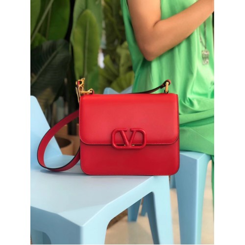 VALENTINO VLOCK Origianl leather shoulder bag 0908 red