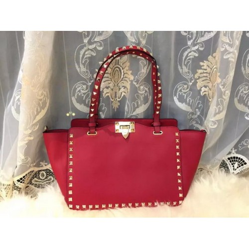 Valentino Garavani Rockstud Medium Tote Bag VO0812T Red