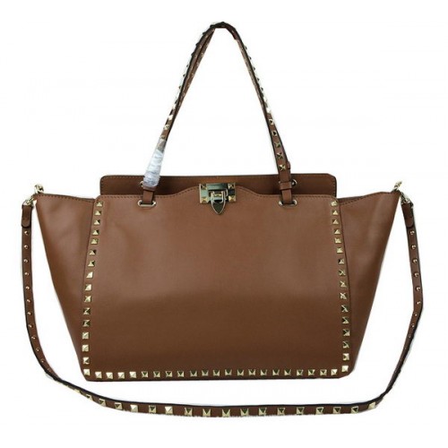 Valentino Garavani Rockstud Tote Bag Original Leather VG1917 Wheat