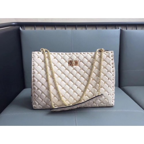 Valentino Starry Series Shopping Bag Original Sheepskin Leather 0346 off-white