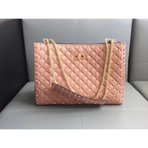Valentino Starry Series Shopping Bag Original Sheepskin Leather 0346 pink
